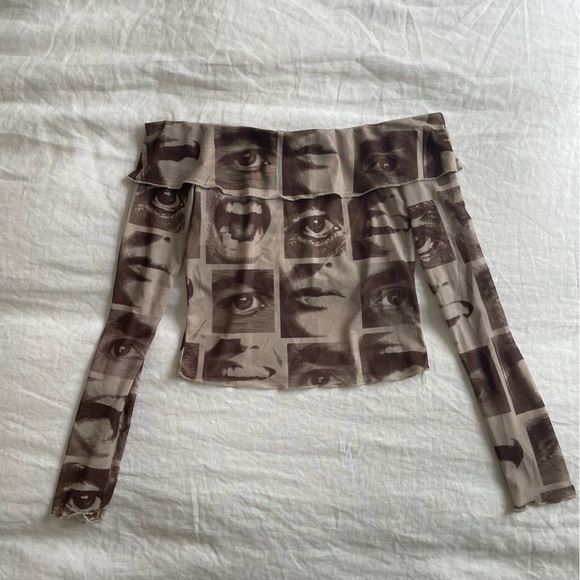 Tops - Dolls kill Graphic Off-Shoulder Women Top